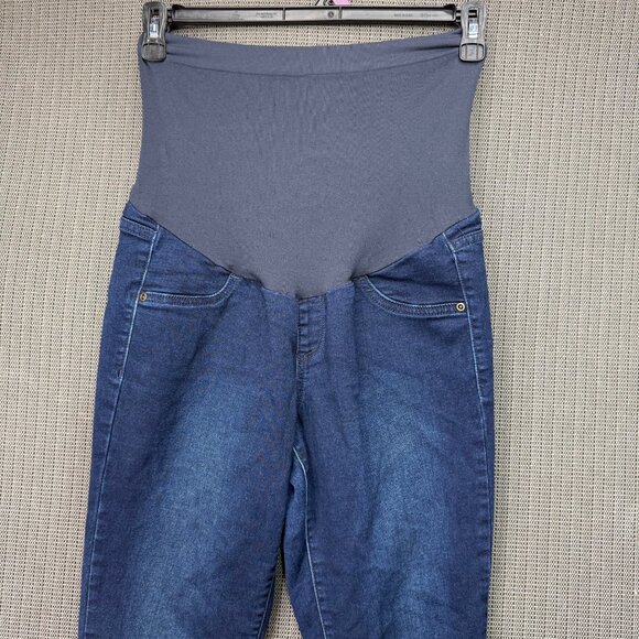 A Glow Womens Size 10S Blue Maternity High Waist Jeggings Stretch Denim - Picture 9 of 10